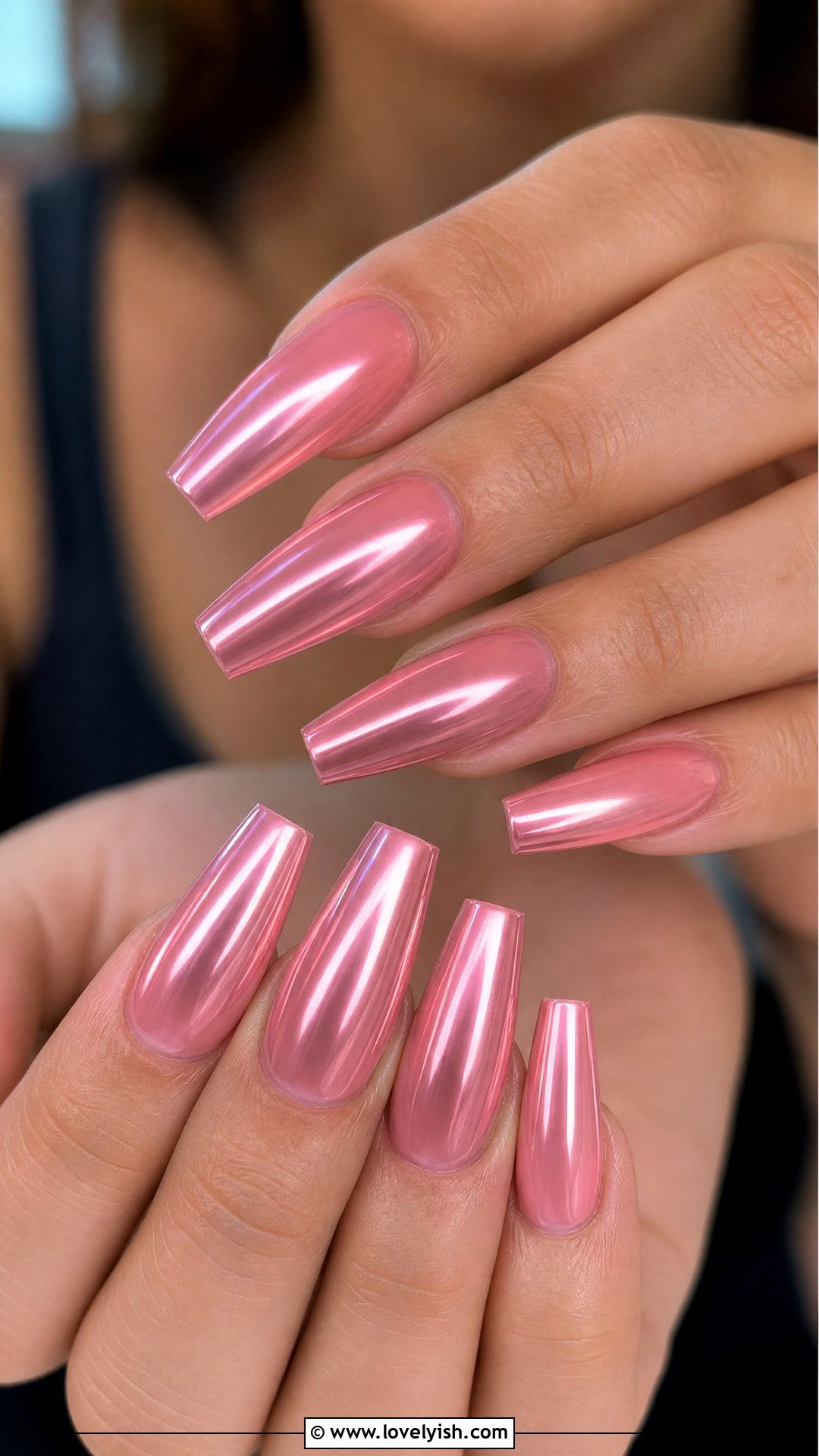Jelly Pink Mirror Nails - 50 jelly pink nails - 50 jelly pink nails