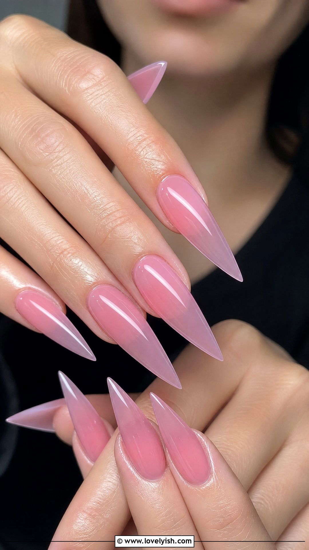 Jelly Pink Stiletto Nails - 50 jelly pink nails - 50 jelly pink nails