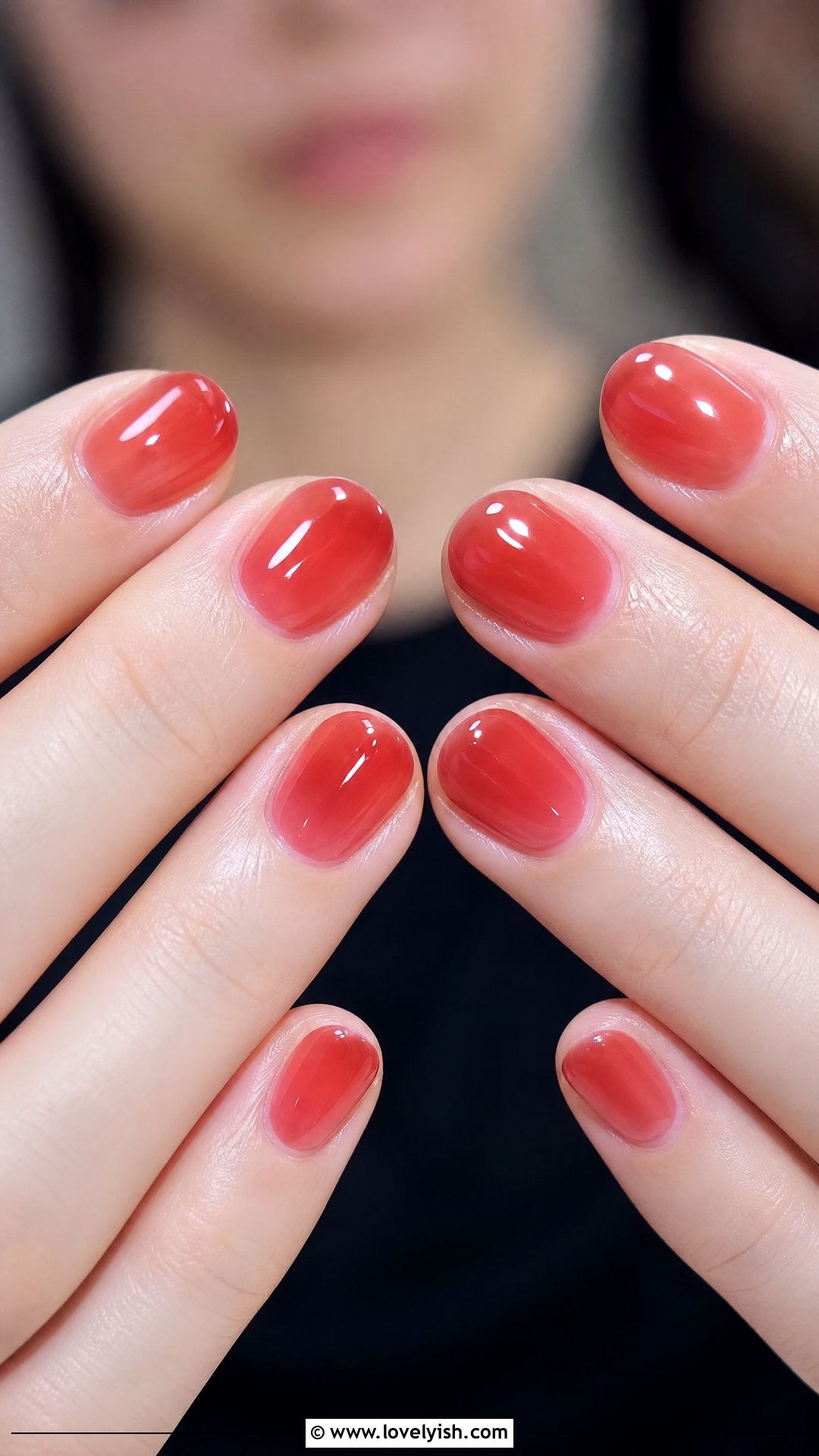 Jelly Red Round Nails - 50 round nails - 50 round nails