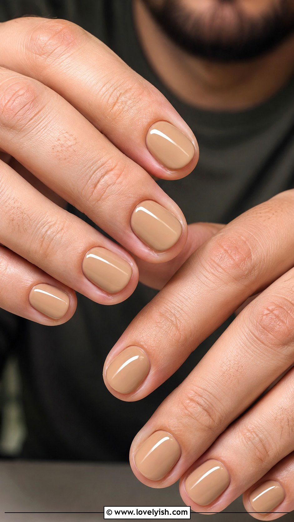 Khaki Tan Nails - 50 mens nail design ideas - 50 mens nail design ideas