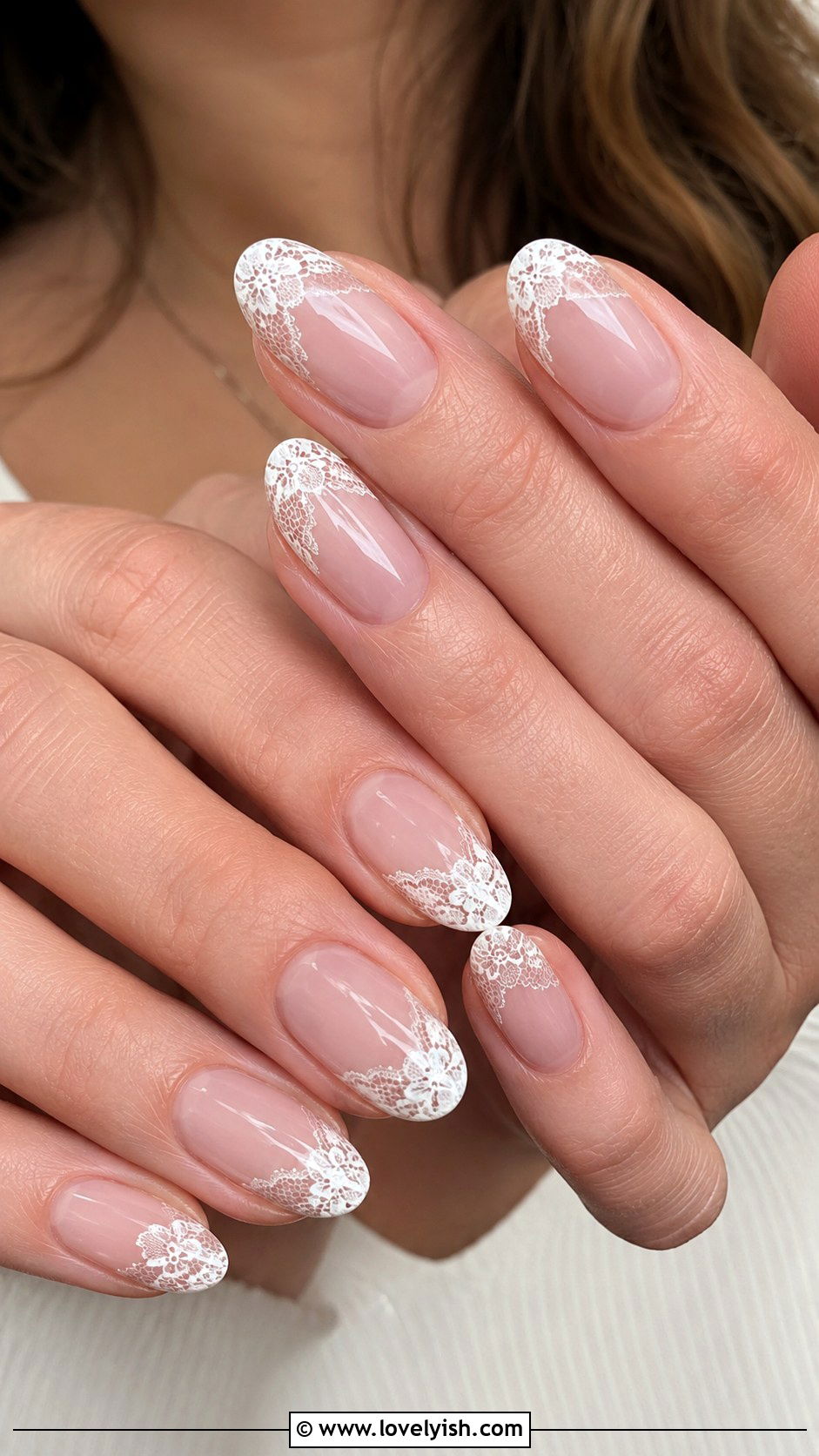 Lace French Tip Nails - 25 french manicure ideas - 25 french manicure ideas