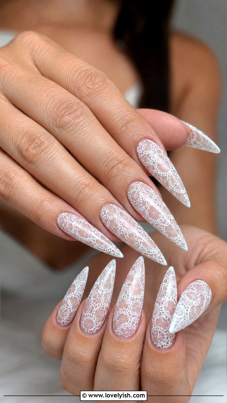 Lace Nails With Delicate Pattern - 43 nail art ideas - 43 nail art ideas