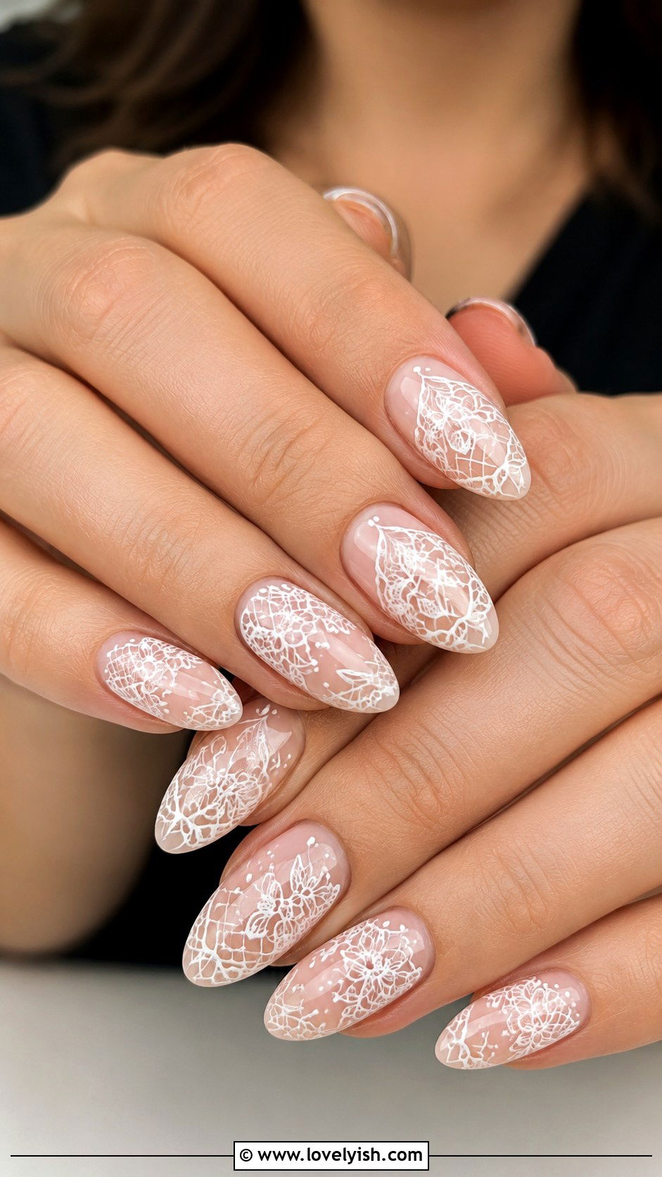 Lace Pattern Nails for Bride - 25 wedding nails for bride - 25 wedding nails for bride