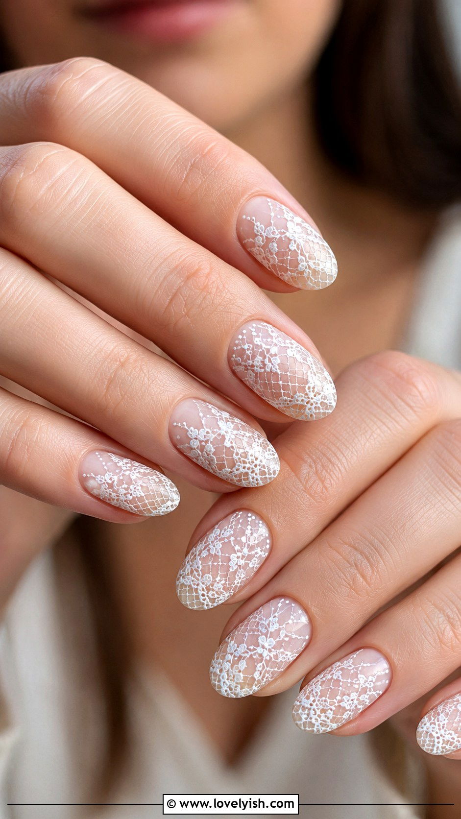 Lace Pattern White Nails - 35 nail art design ideas - 35 nail art design ideas