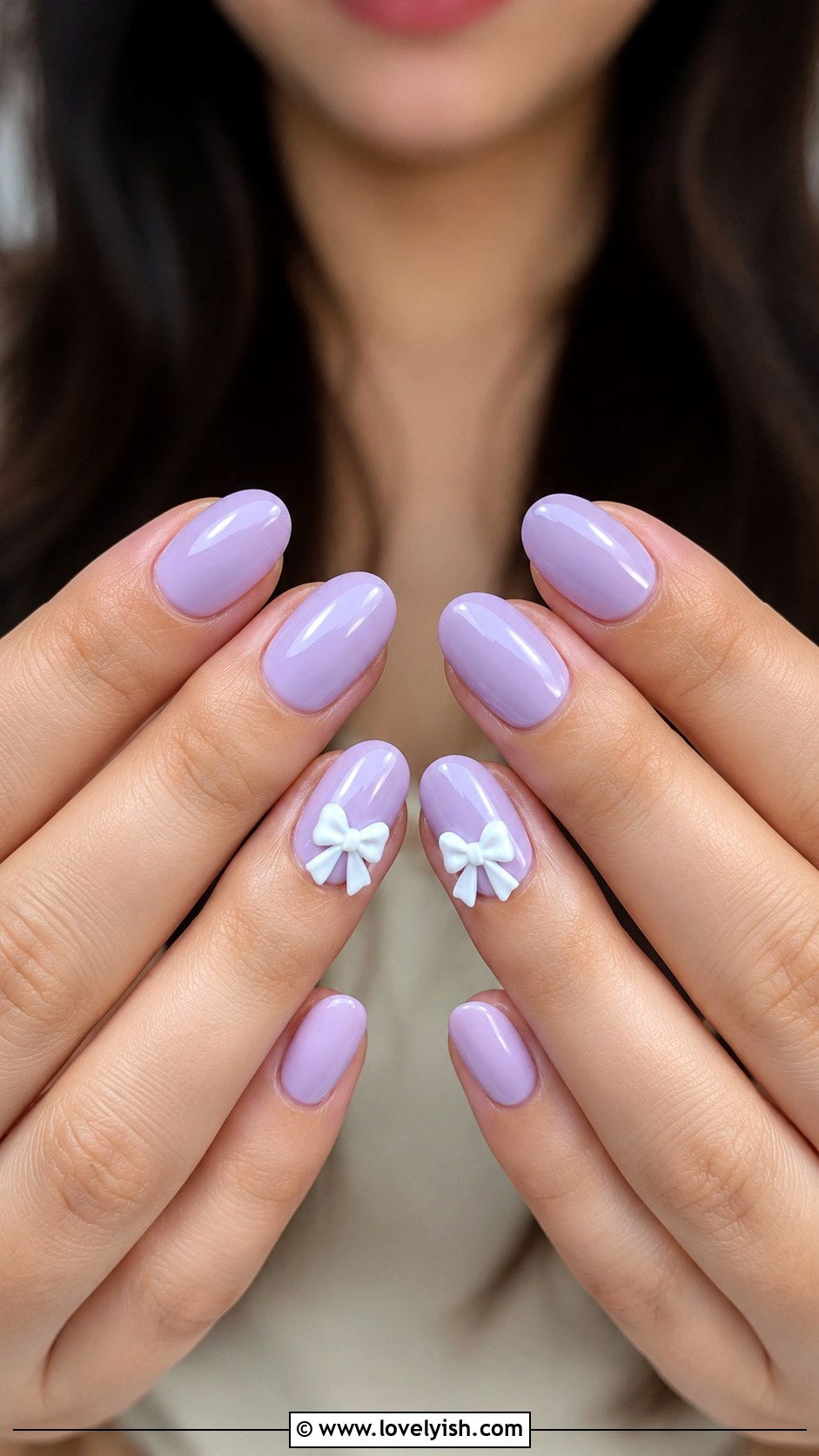 Lavender 3D Bow Nails - 25 lavender nail designs - 25 lavender nail designs
