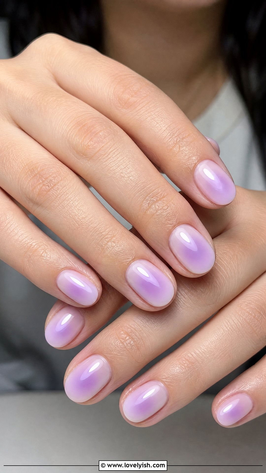 Lavender Aura Short Oval Nails - 50 short oval nails - 50 short oval nails
