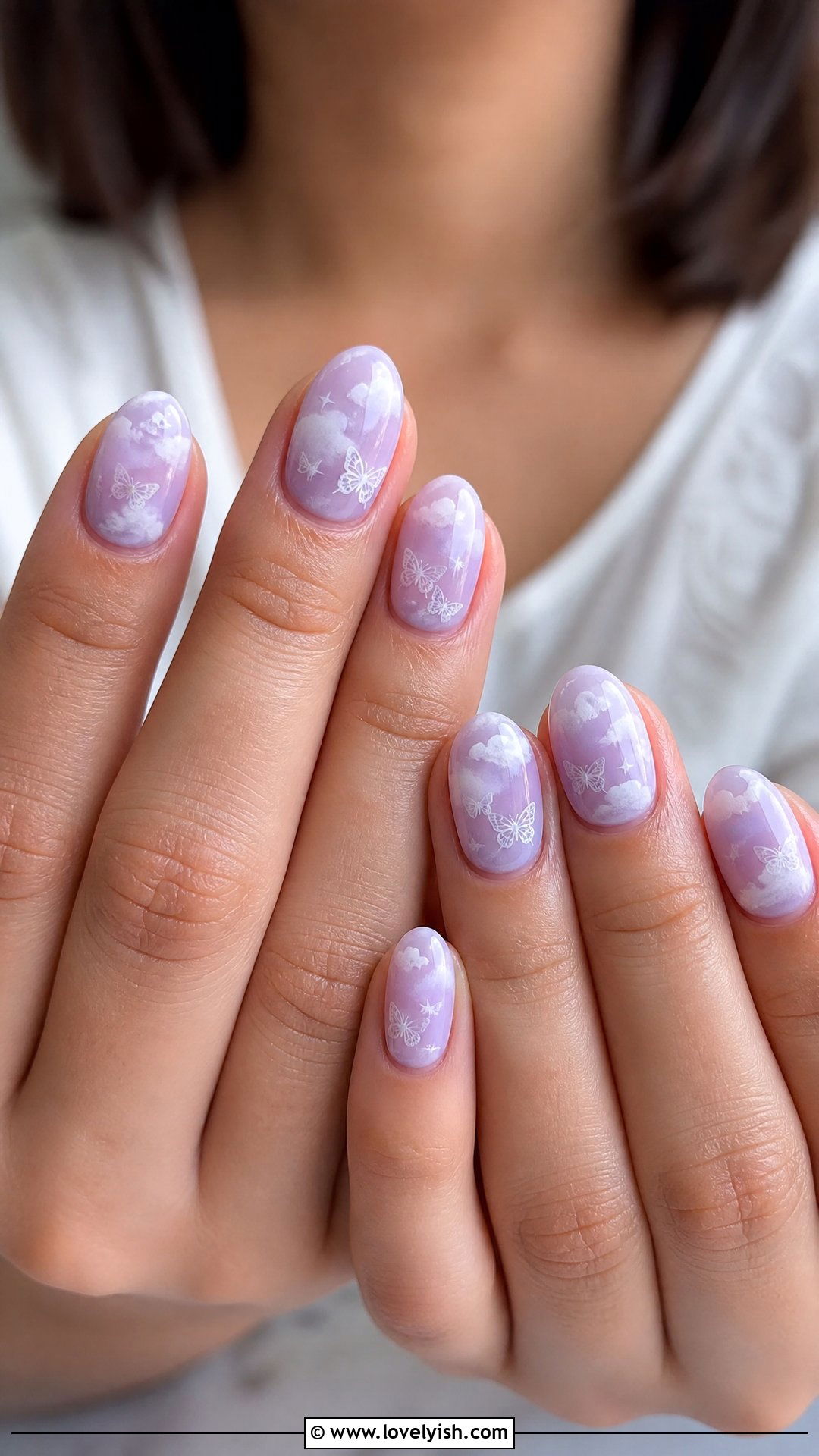 Lavender Butterfly Cloud Nails - 50 butterfly nails - 50 butterfly nails