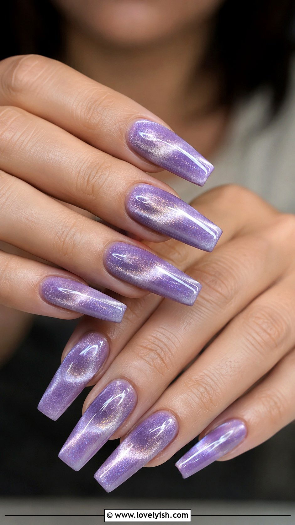 Lavender Cat Eye Gel Nails - 25 gel nail art ideas - 25 gel nail art ideas