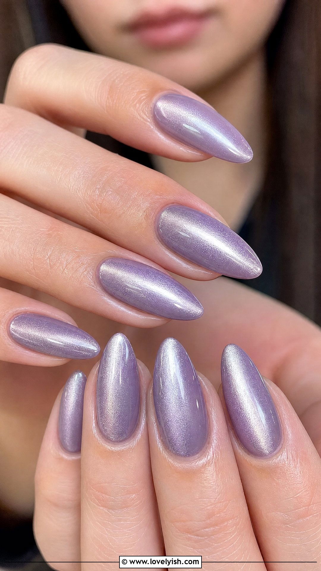 Lavender Cat Eye Long Nails - 28 nail designs for long nails - 28 nail designs for long nails