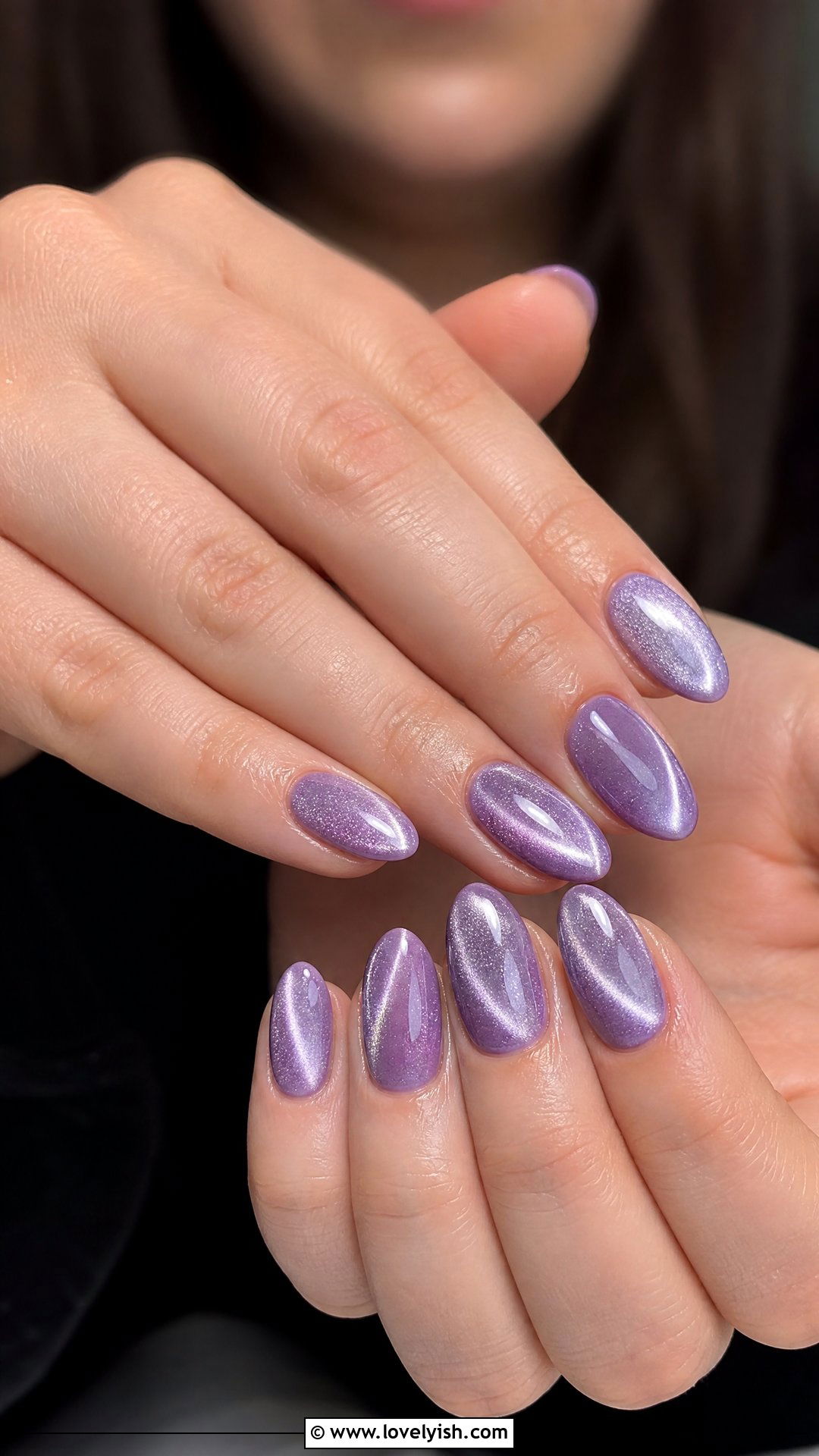 Lavender Cat Eye Nails - 50 pictures of nail designs - 50 pictures of nail designs