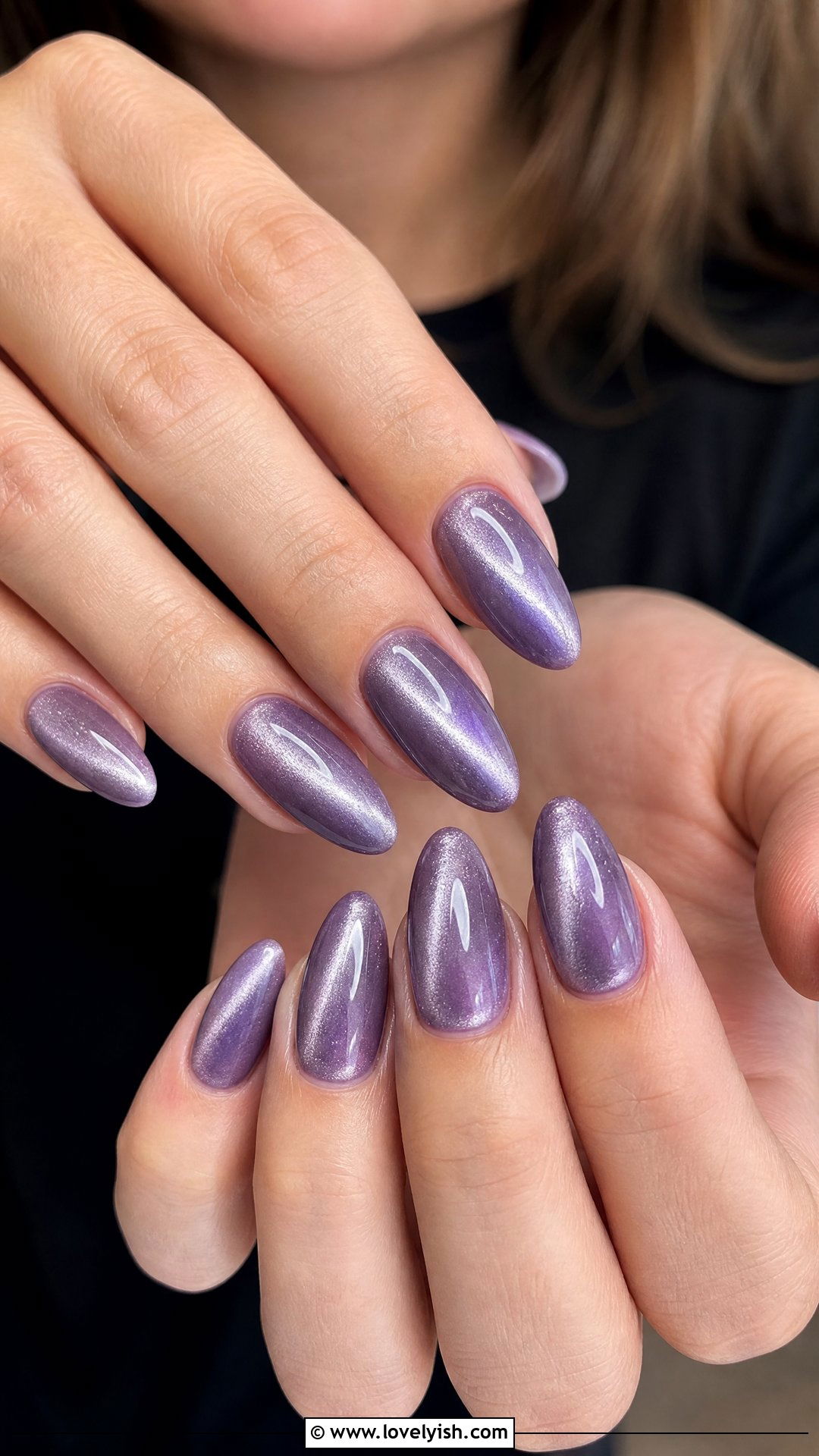 Lavender Cat Eye Nails - 44 nails design - 44 nails design