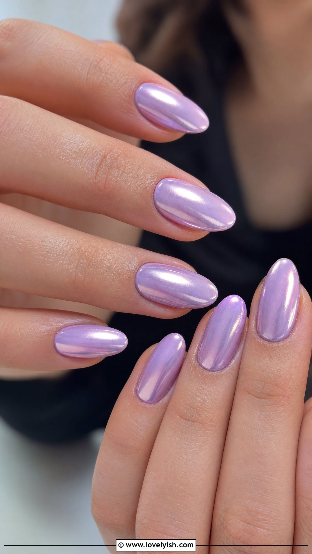 Lavender Chrome Almond Nails - 25 almond nail designs - 25 almond nail designs