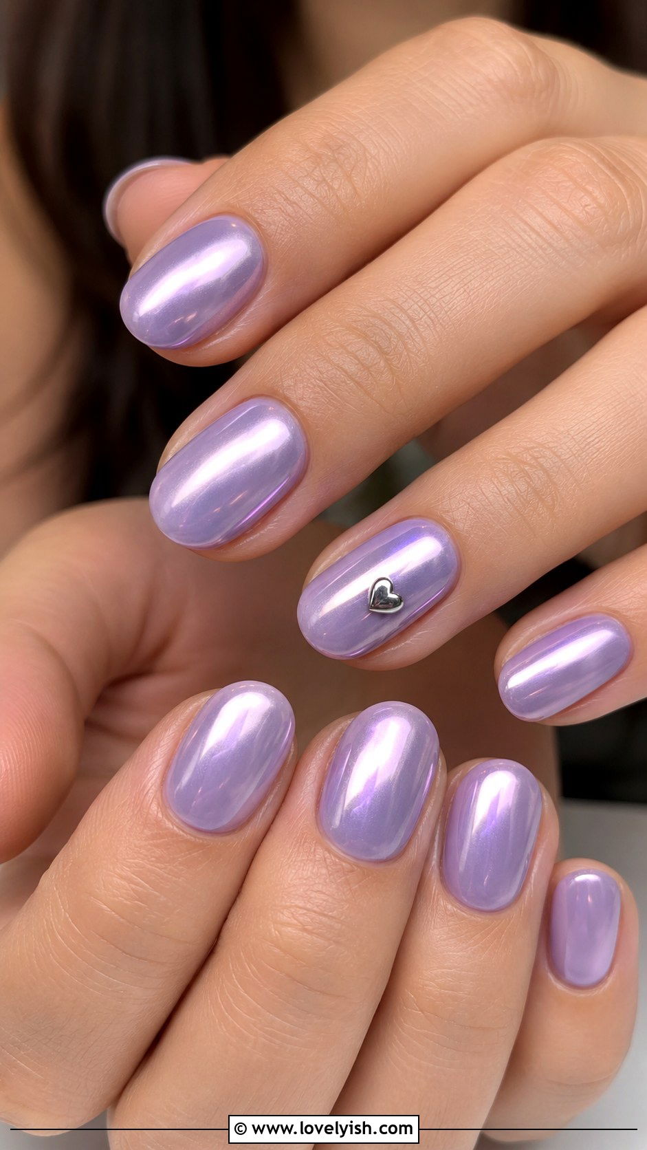 Lavender Chrome Birthday Nails - 50 birthday nails - 50 birthday nails