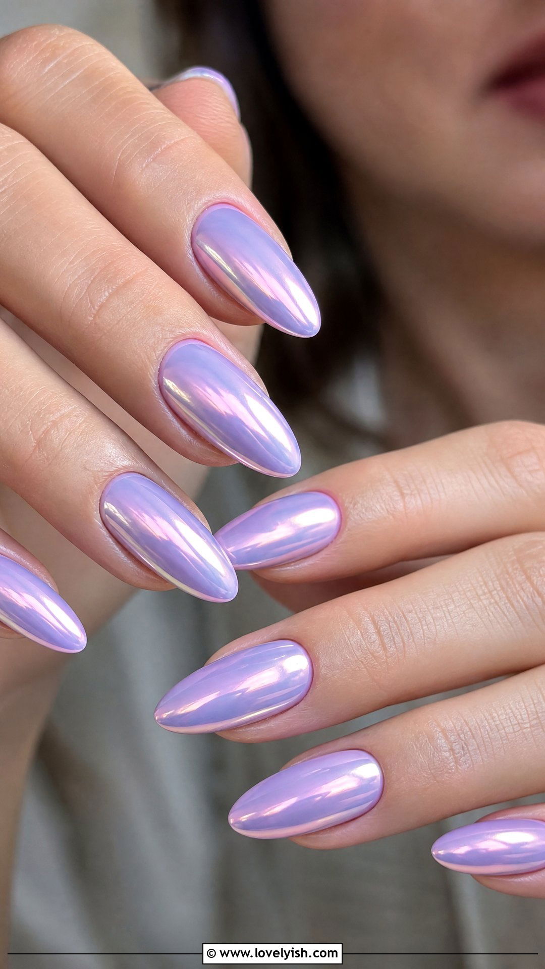 Lavender Chrome Nails - 50 simple spring nail designs - 50 simple spring nail designs