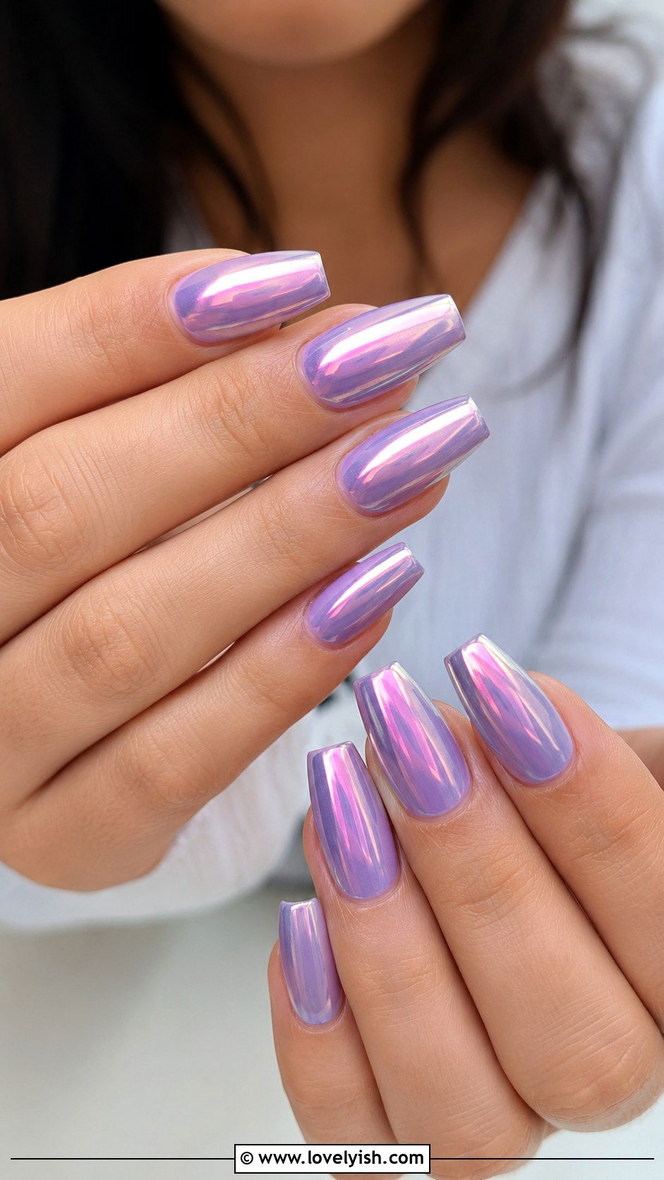 Lavender Chrome Nails - 33 purple nail design ideas - 33 purple nail design ideas