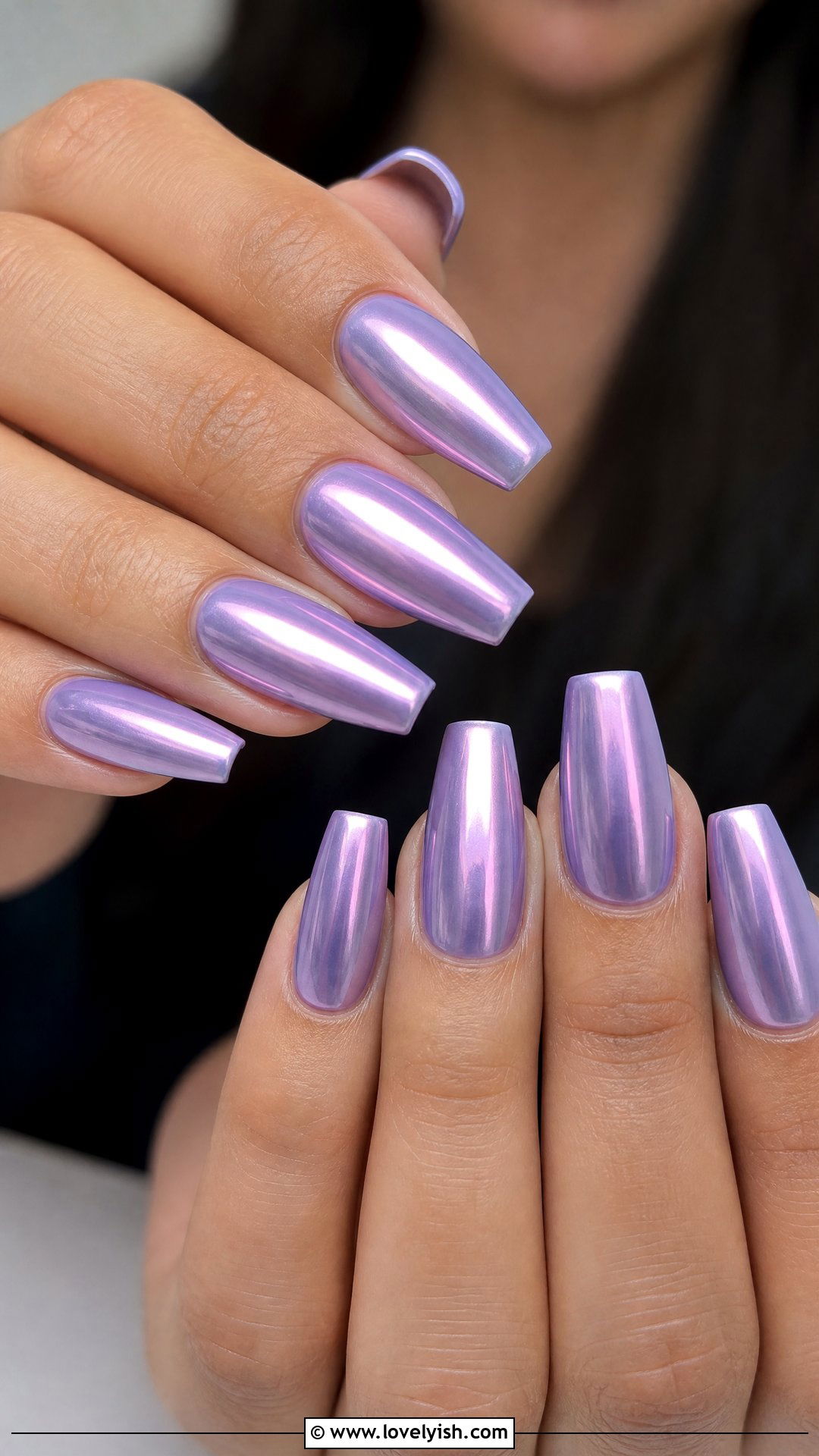 Lavender Chrome Nails - 44 nails designs - 44 nails designs