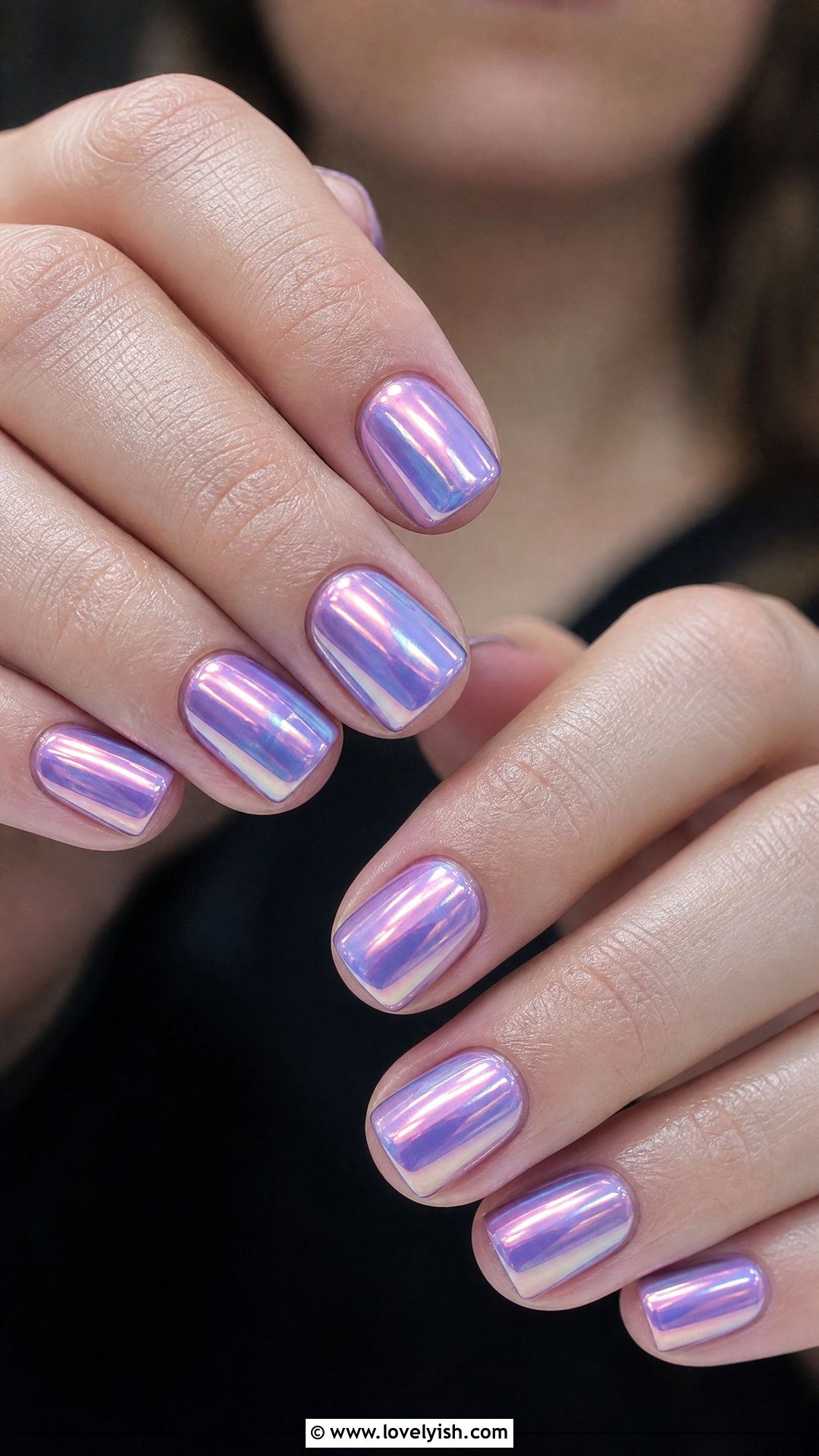 Lavender Chrome Short Square Nails - 50 short square nails - 50 short square nails