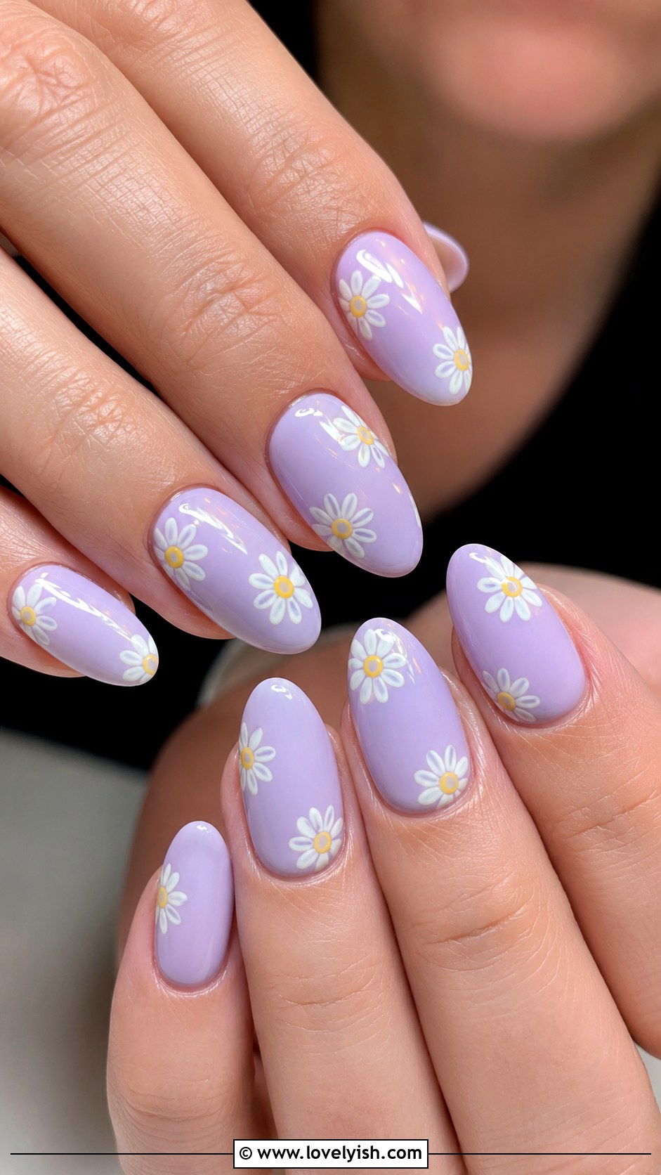 Lavender Daisy Gel X Nails - 25 gel x nail designs - 25 gel x nail designs