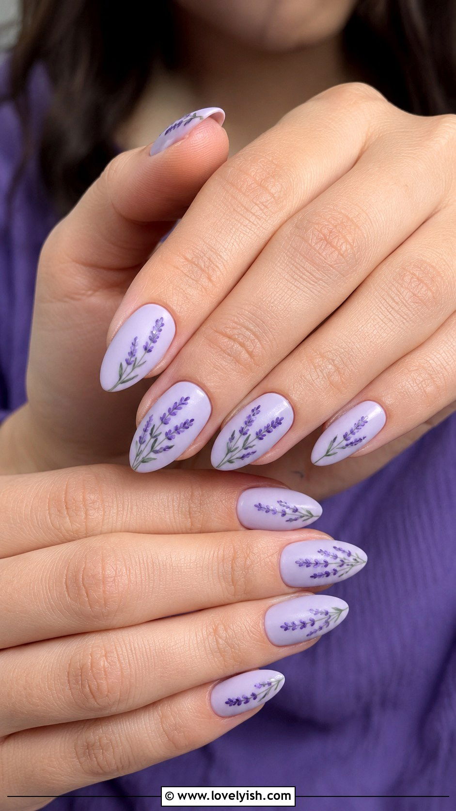 Lavender Field Nails - 25 flower nails design ideas - 25 flower nails design ideas