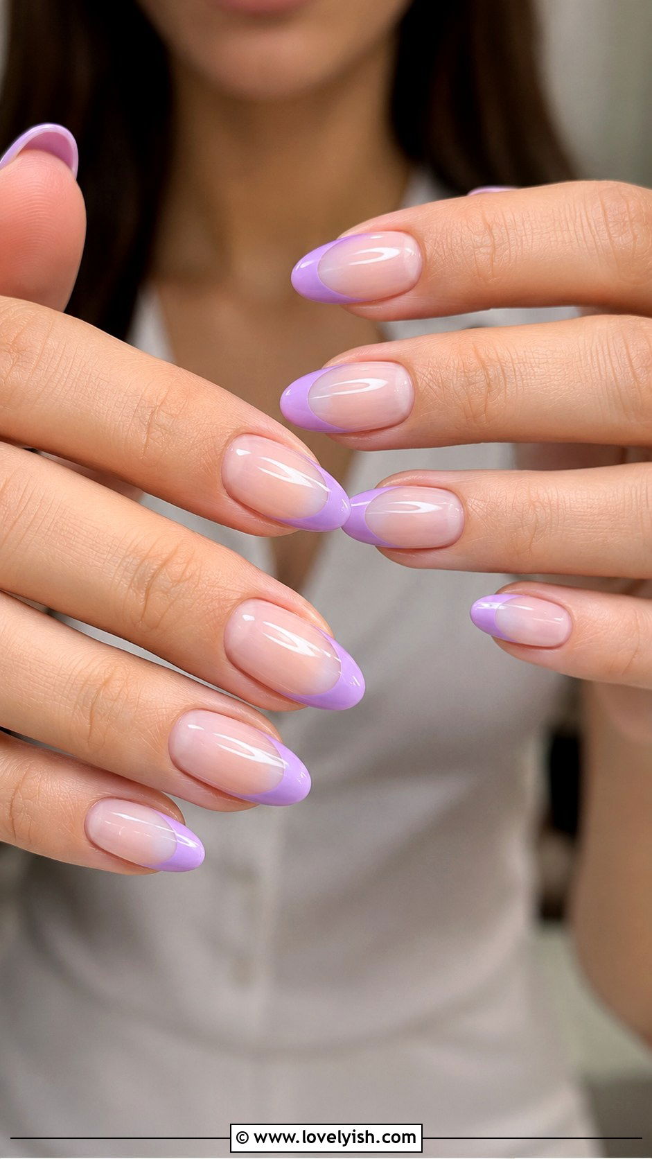 Lavender French Manicure - 25 cute nail design ideas - 25 cute nail design ideas