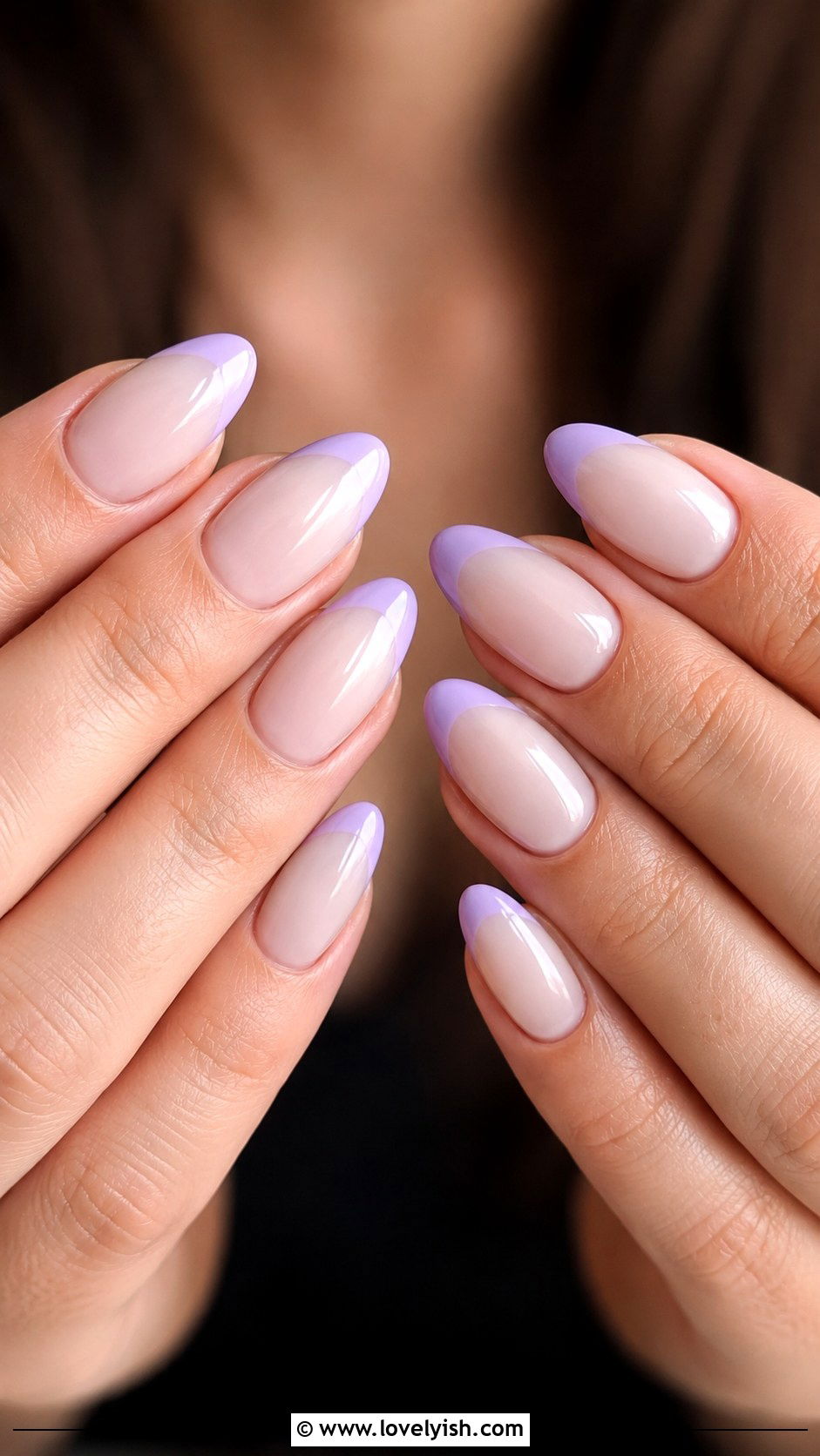 Lavender French Tip Nails - 42 purple nail designs - 42 purple nail designs