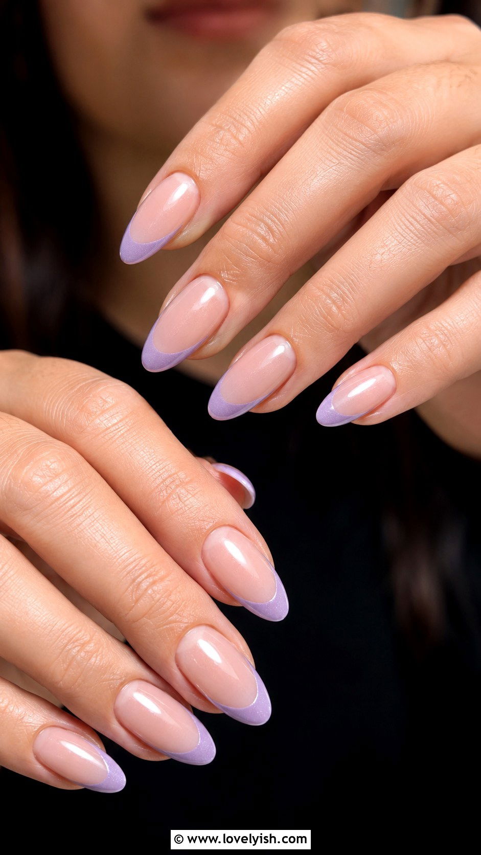 Lavender French Tip Nails - 45 nail tips - 45 nail tips