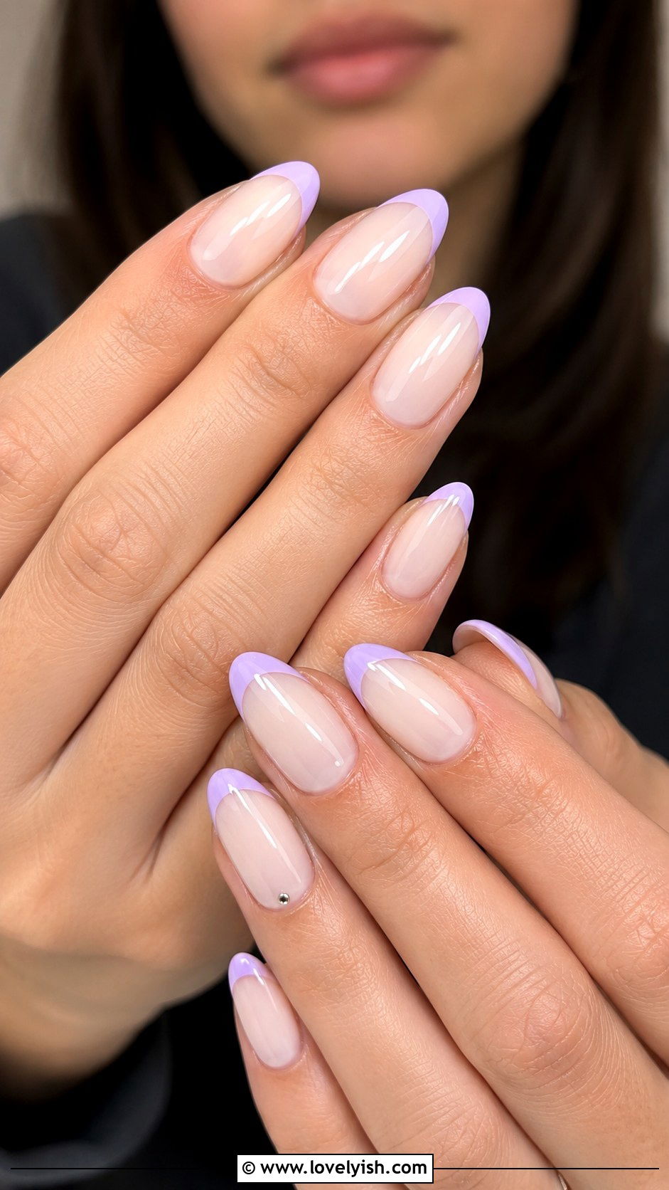 Lavender French Tip Nails - 50 april nail designs - 50 april nail designs