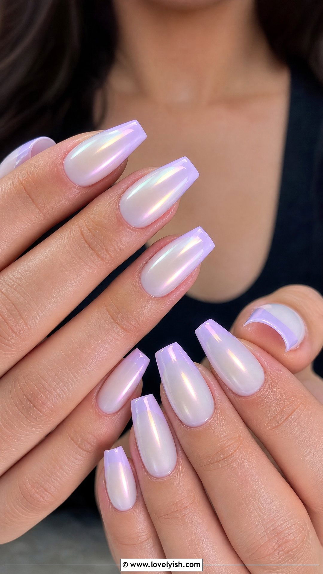 Lavender French Tip Nails - 50 colored french tip nails - 50 colored french tip nails