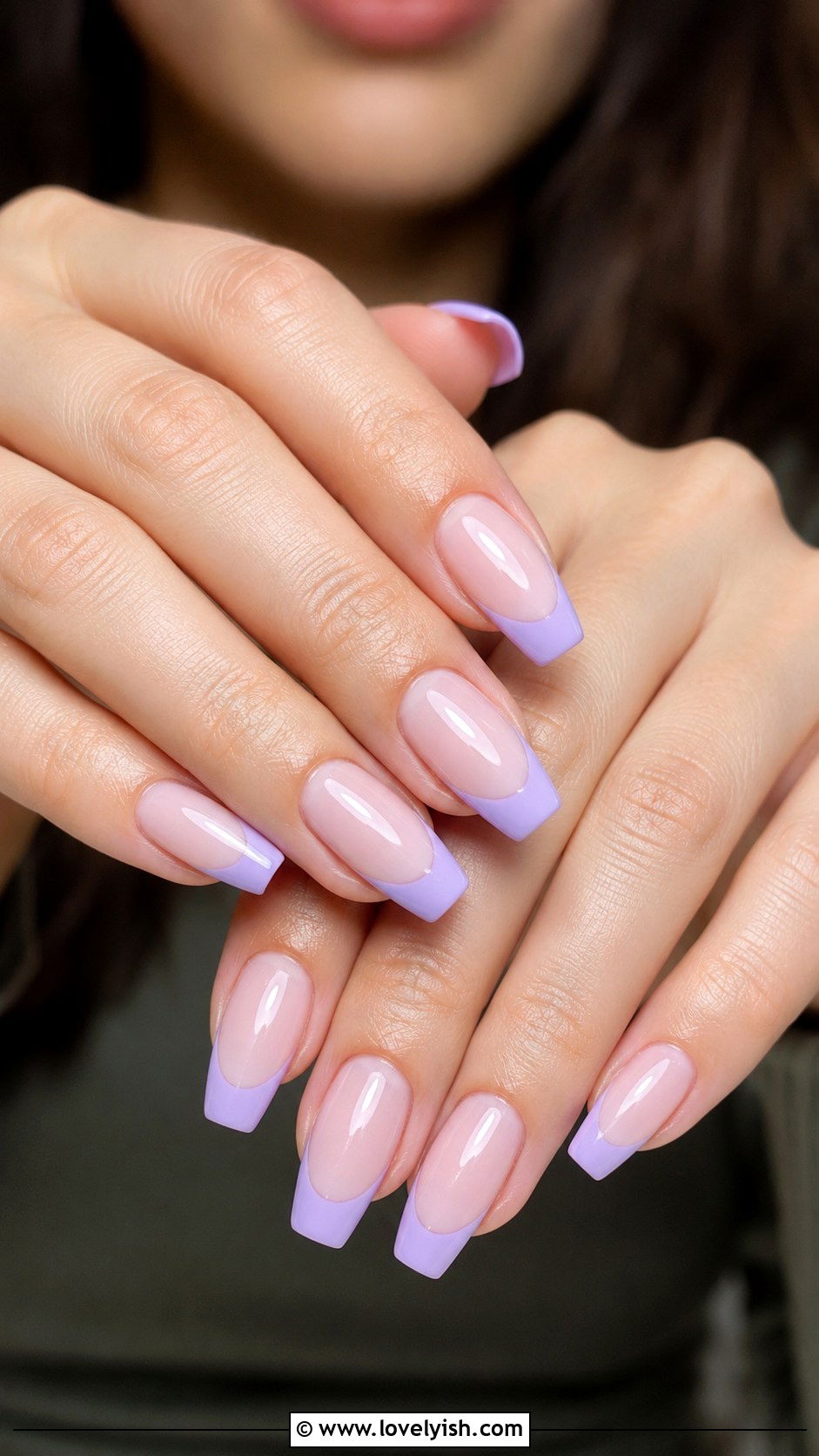 Lavender French Tip Nails - 50 pastel french tip nails - 50 pastel french tip nails