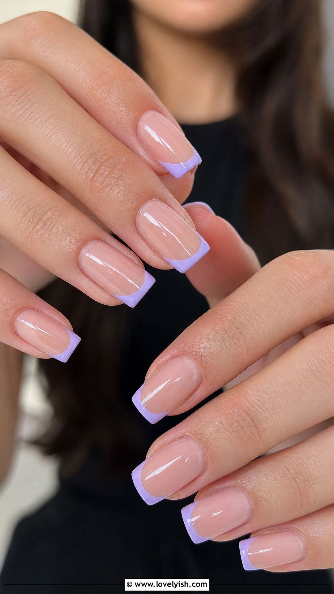 Lavender French Tip Nails - 25 mothers day nail designs - 25 mother's day nail designs