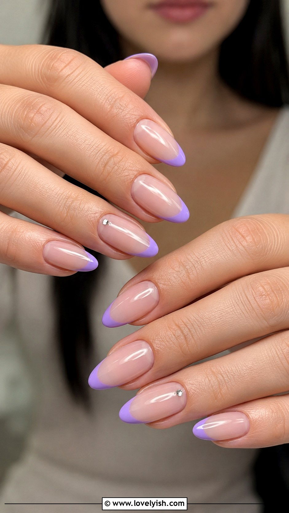 Lavender French Tip Nails - 25 easter nails design ideas - 25 easter nails design ideas