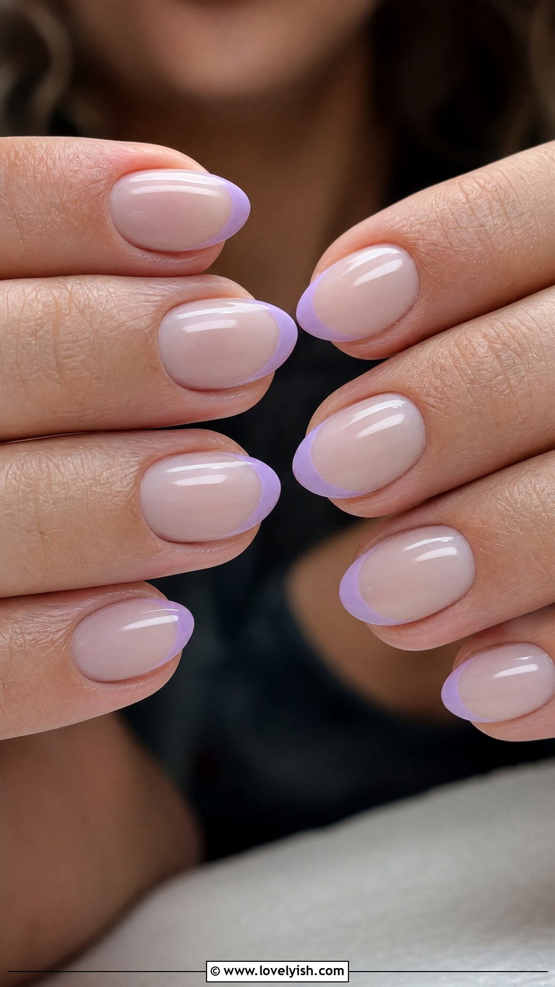 Lavender French Tip Short Nails - 50 short french tip nails - 50 short french tip nails