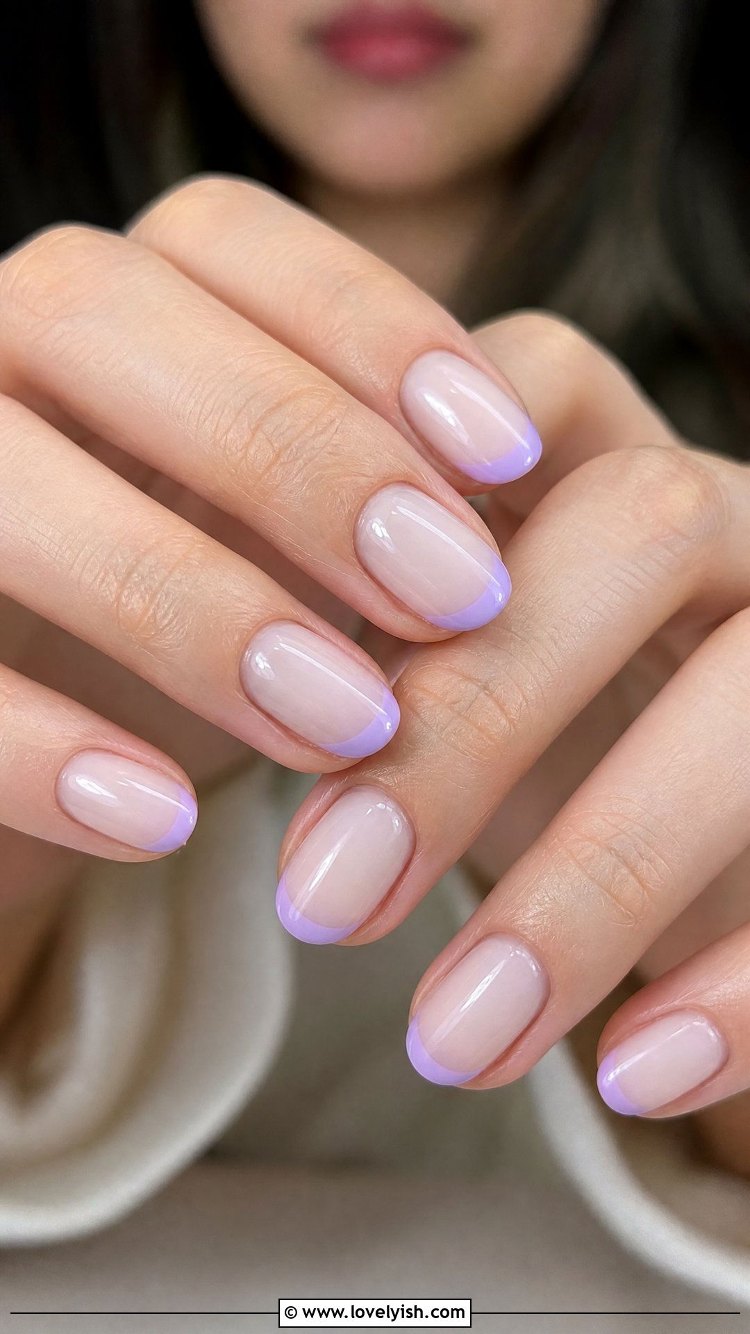Lavender French Tip - 50 french manicure - 50 french manicure