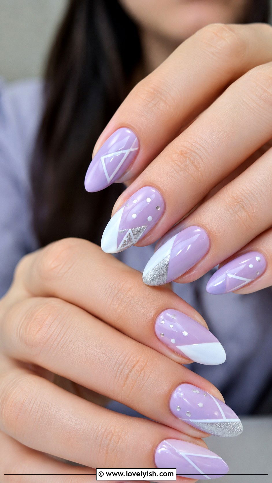 Lavender Geometric Nails - 50 geometric nails - 50 geometric nails