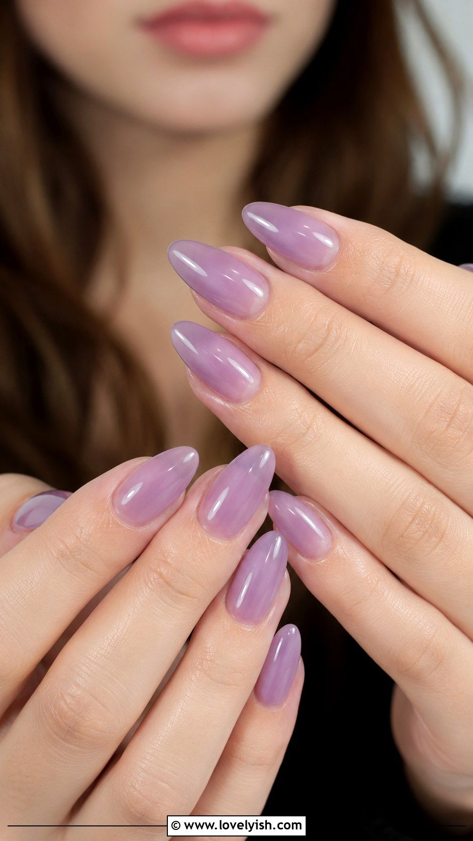 Lavender Glazed Almond Nails - 50 unique nail designs - 50 unique nail designs