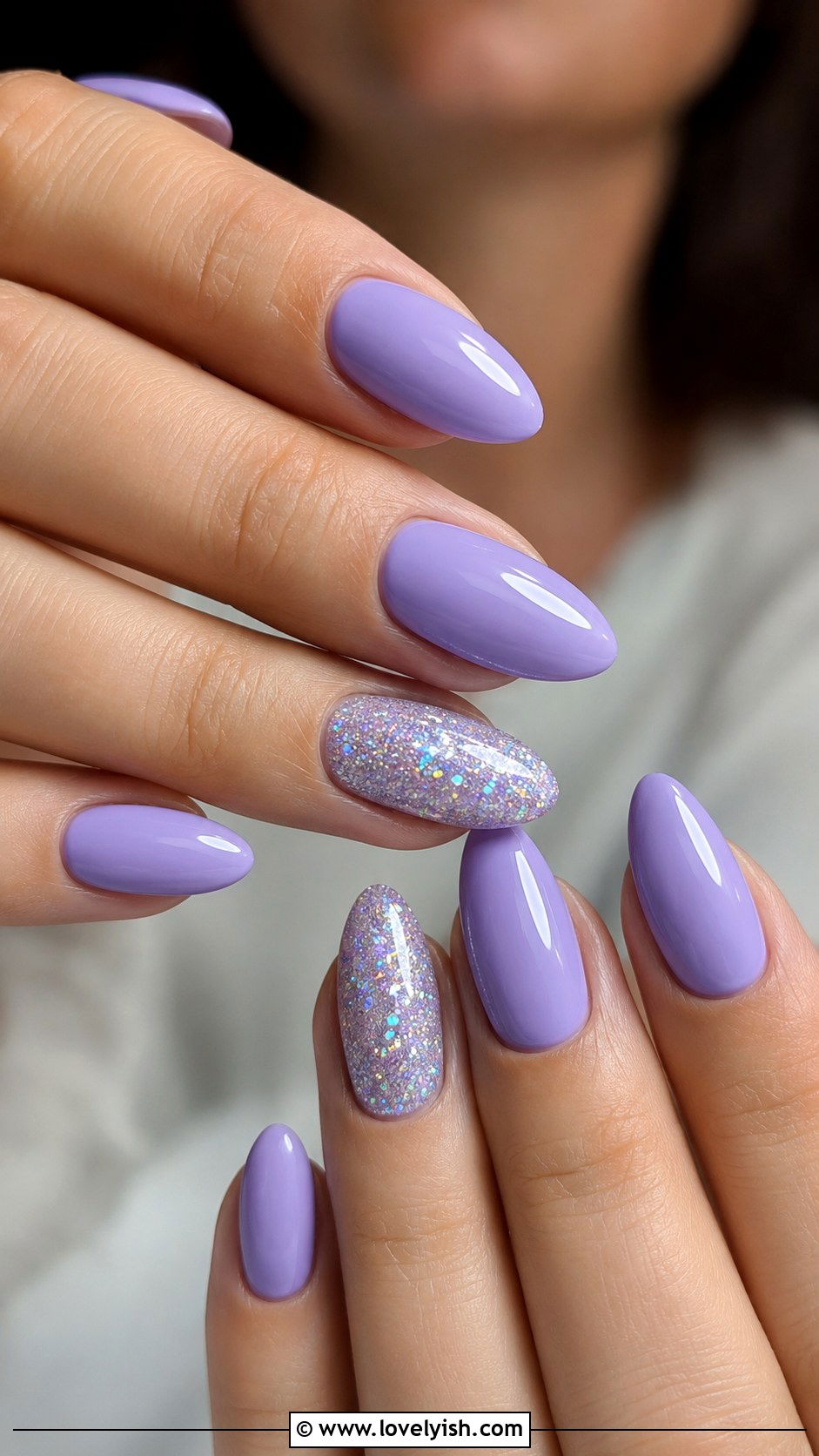 Lavender Glitter Nails - 25 lavender nail designs - 25 lavender nail designs
