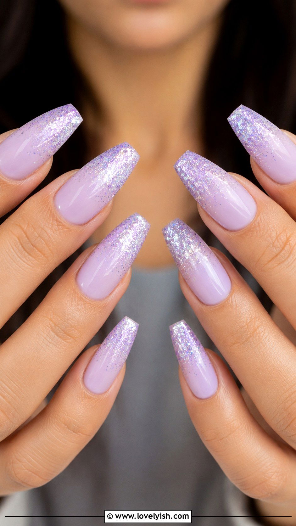 Lavender Glitter Ombre Nails - 25 easter nails design ideas - 25 easter nails design ideas