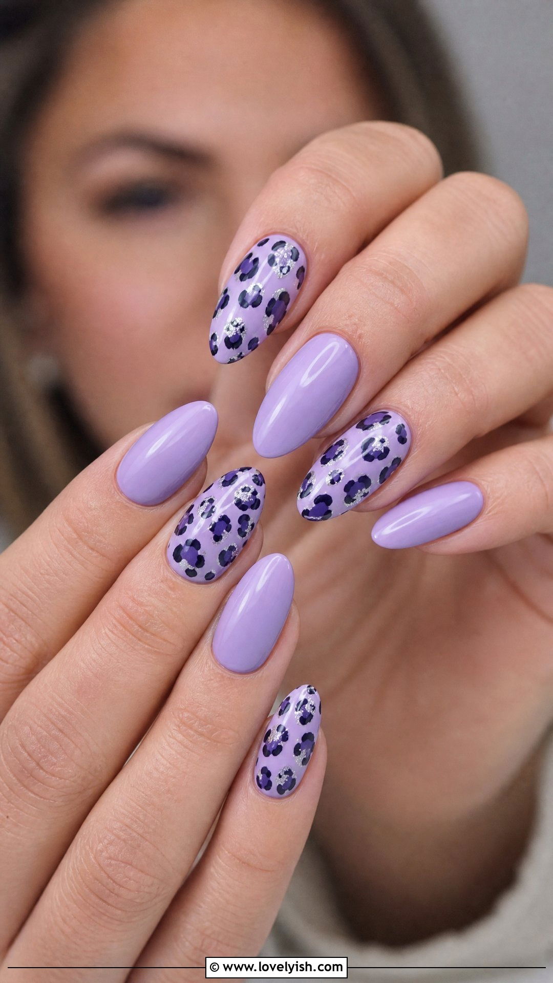 Lavender Leopard Print Nails - 50 leopard print nails - 50 leopard print nails