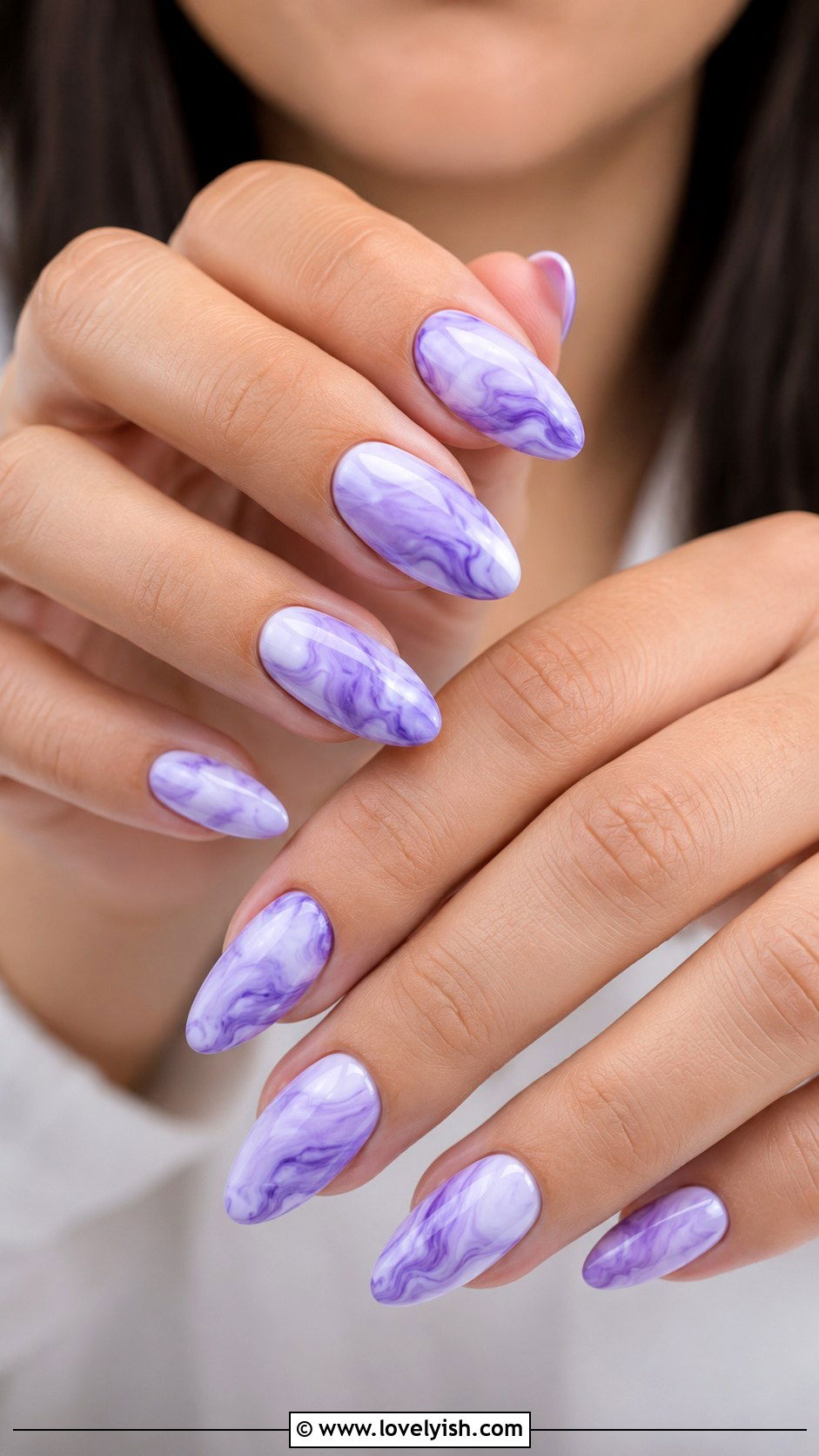 Lavender Marble Nails - 34 nail design for summer - 34 nail design for summer