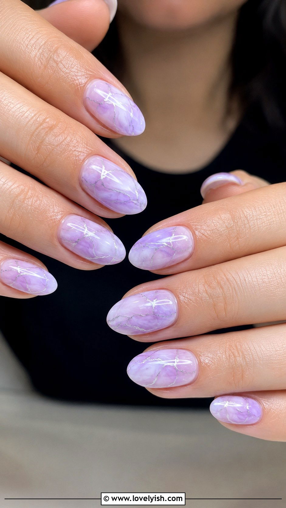 Lavender Marble Nails - 38 marble nail designs - 38 marble nail designs