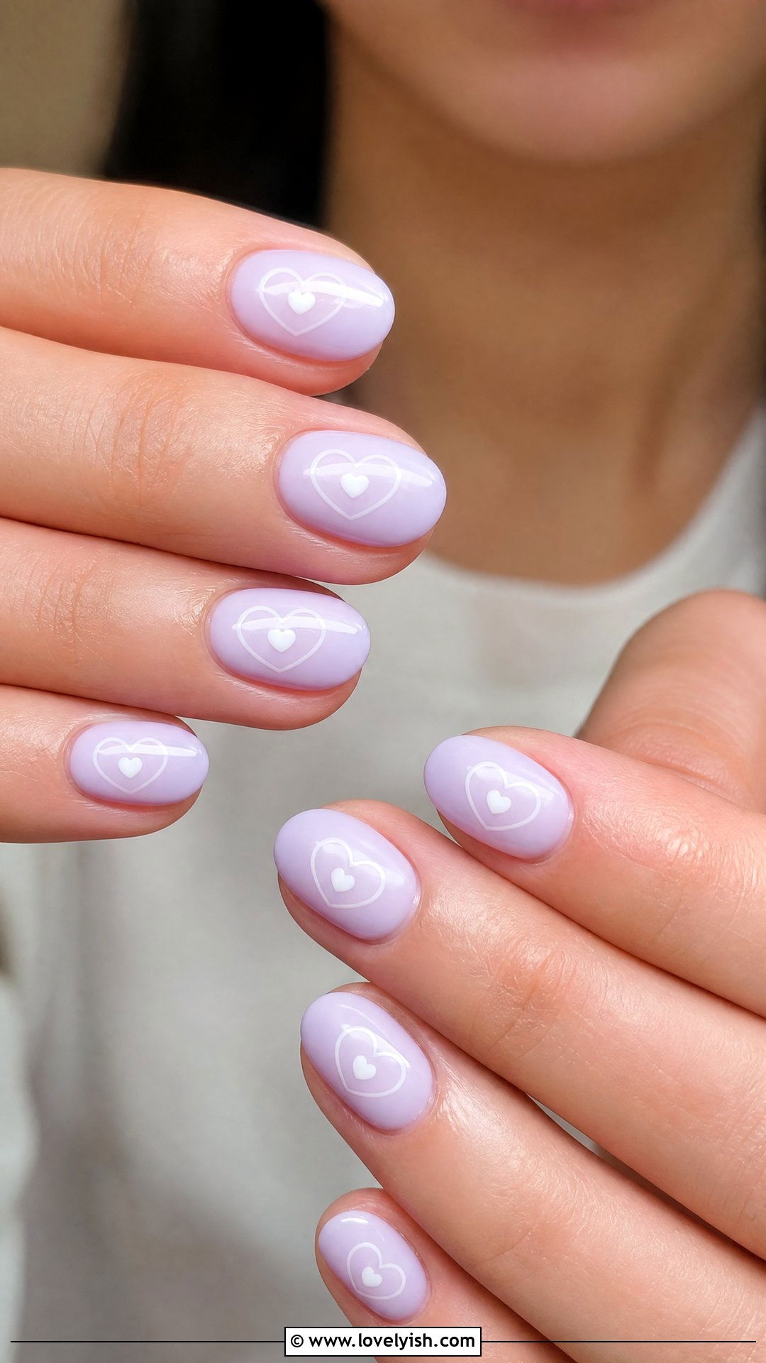 Lavender Micro Heart Nails - 46 easy nail designs - 46 easy nail designs