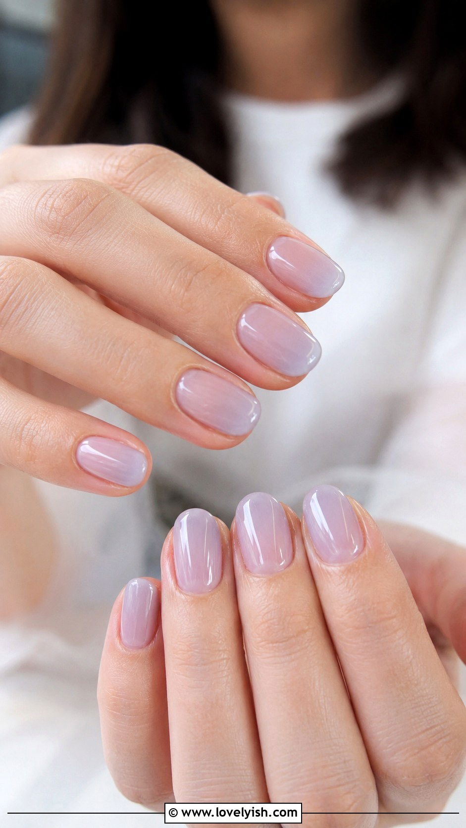 Lavender Milky Nails - 42 purple nail designs - 42 purple nail designs