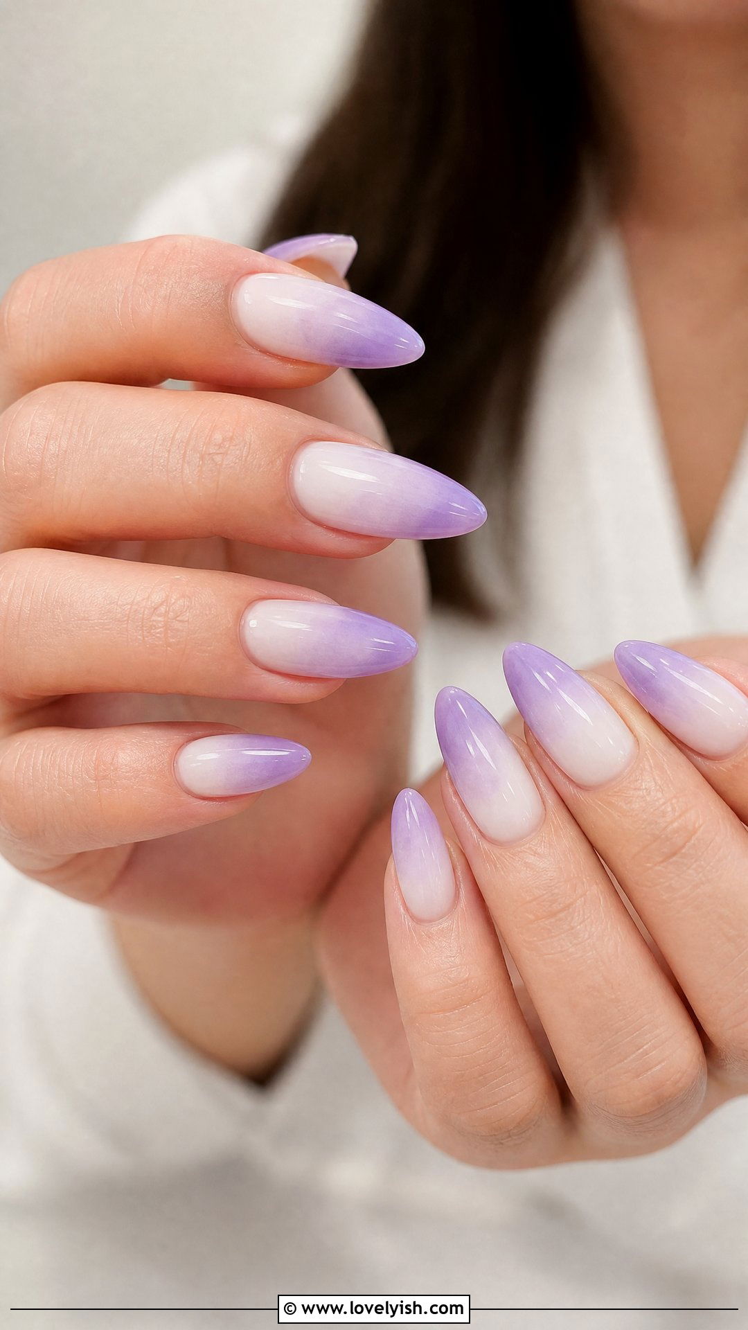 Lavender Ombre Almond Nails - 50 almond nails - 50 almond nails