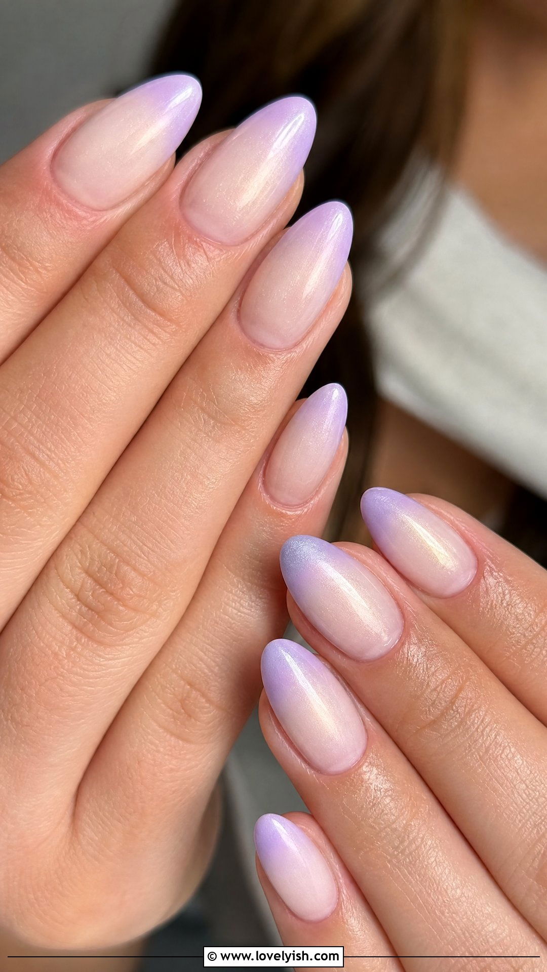 Lavender Ombre French Tip Nails - 50 ombre french nails - 50 ombre french nails