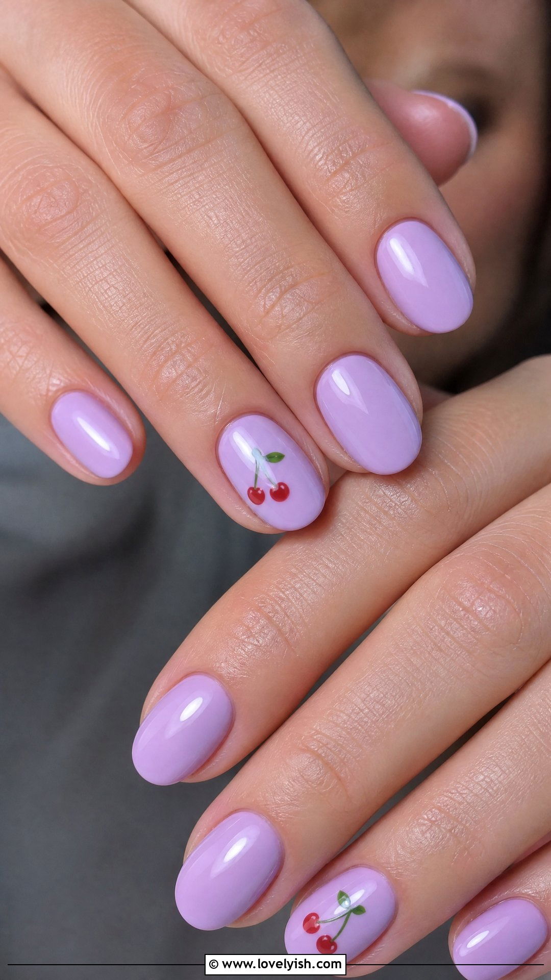 Lavender Pastel Cherry Nails - 50 cherry nails - 50 cherry nails