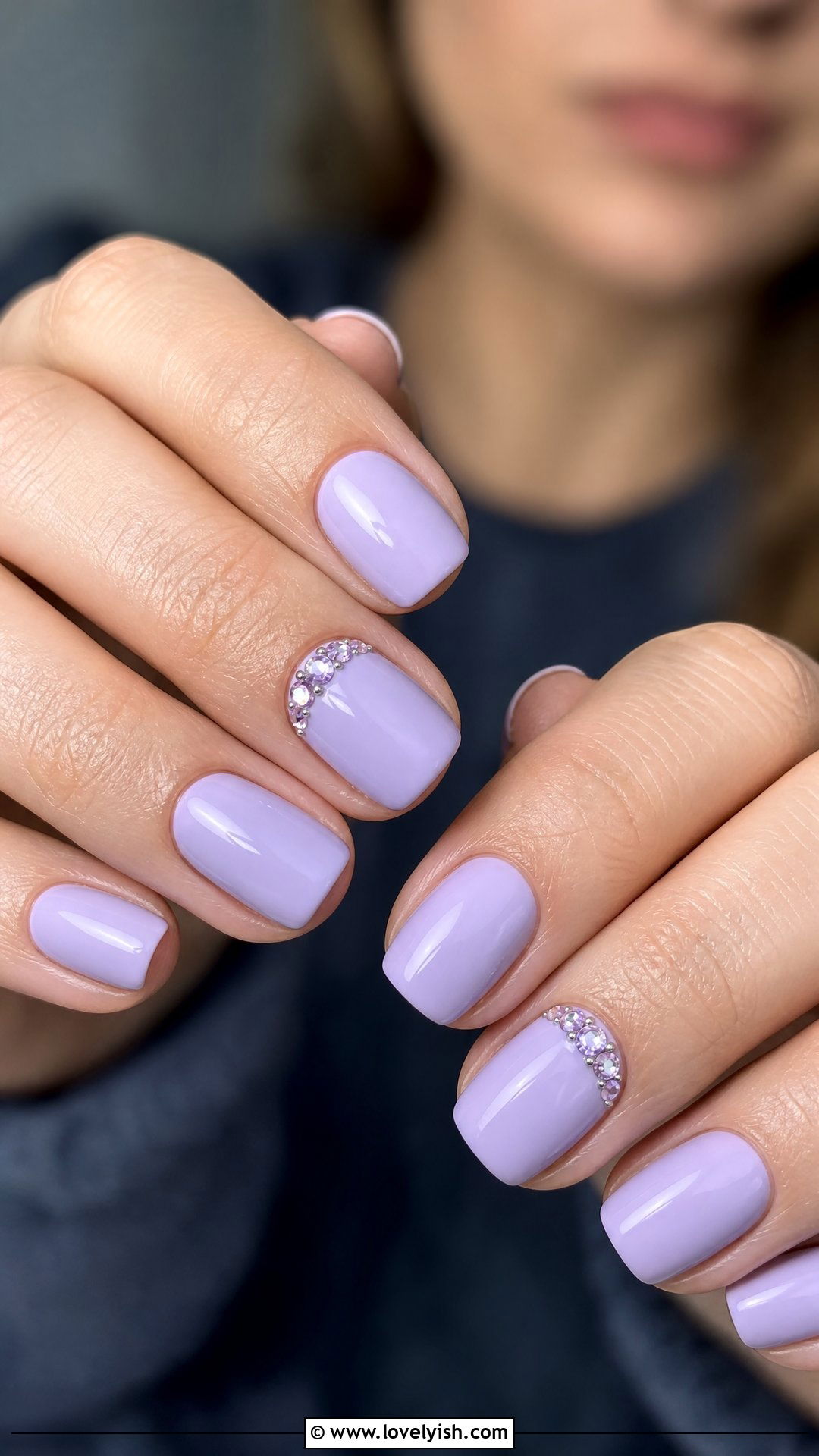 Lavender Pastel Diamond Nails - 50 diamond nails - 50 diamond nails