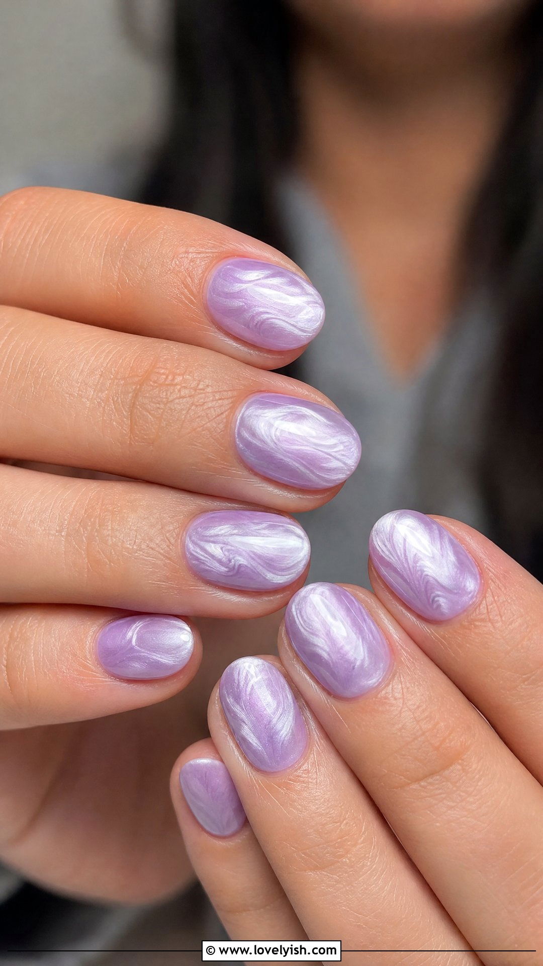 Lavender Pearl Swirl Nails - 39 nail ideas 2026 - 39 nail ideas 2026