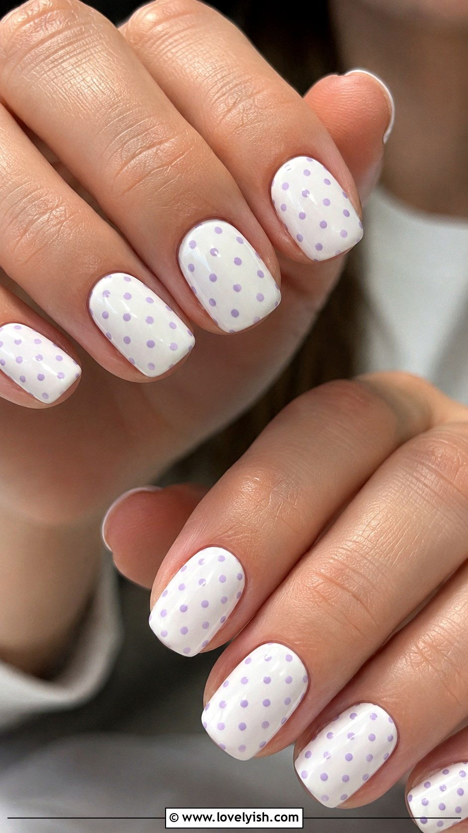 Lavender Polka Dot Nails - 42 purple nail designs - 42 purple nail designs