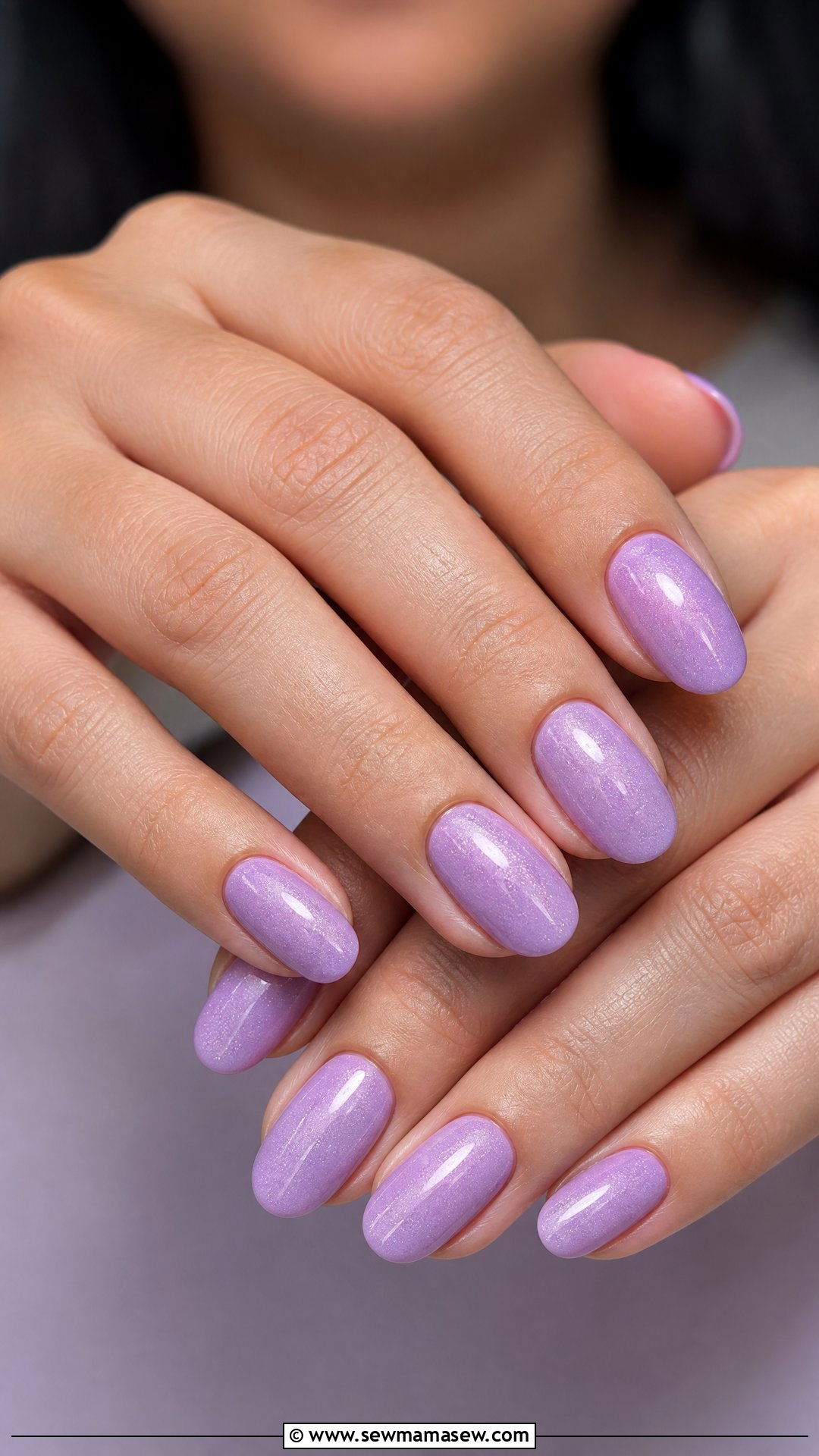 Lavender Shimmer Gel Nails - 50 gel polish - 50 gel polish