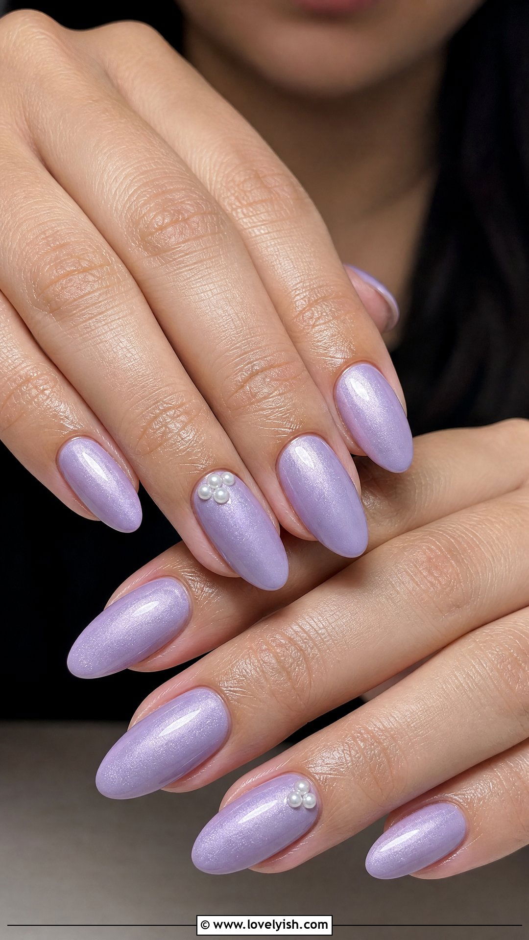 Lavender Shimmer Pearl Nails - 50 pearl nails - 50 pearl nails